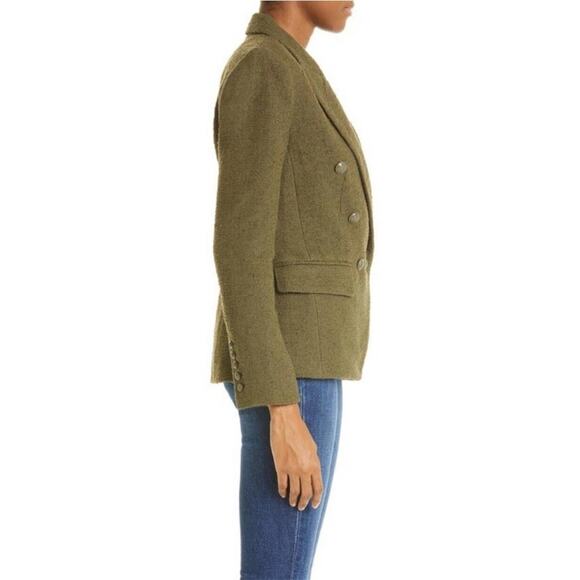 L’agence Kenzie Double Breasted Boucle Blazer in Ivy 14 - Picture 10 of 11